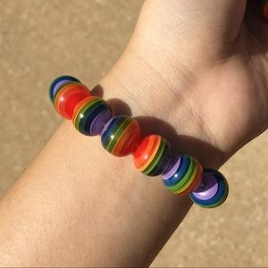 Rainbow striped beaded bracelet